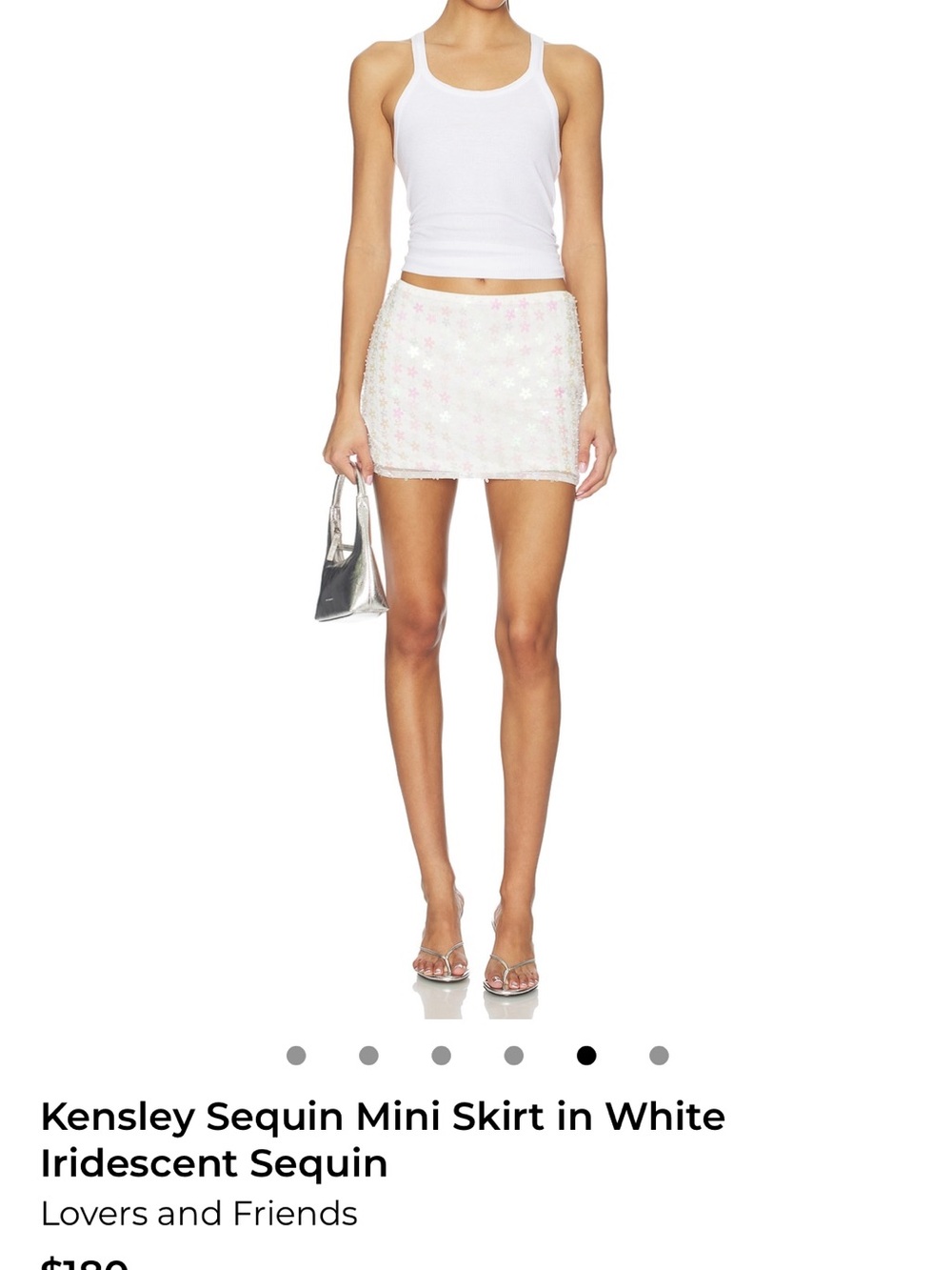 Lovers and Friend/ Sheer Floral Sequin Mini Skirt -XL